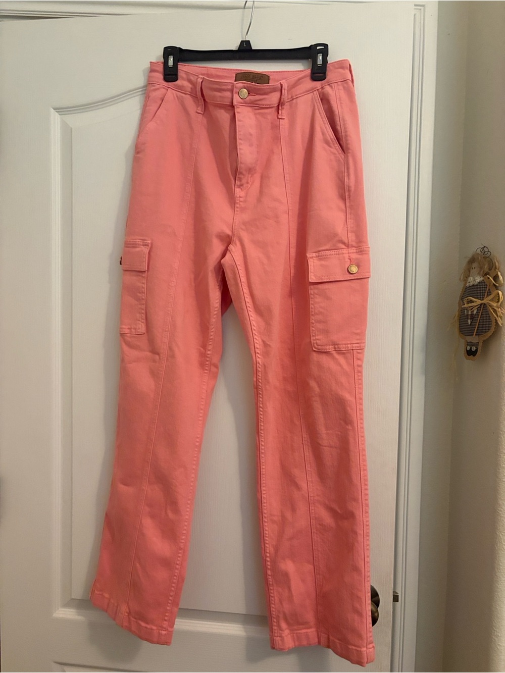 Judy Blue Coral-Peach High-Waist jeans